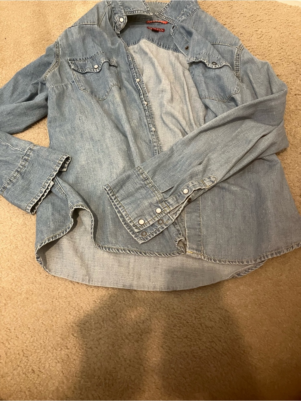 Merona Light Blue Denim Button-Down Shirt for Kids